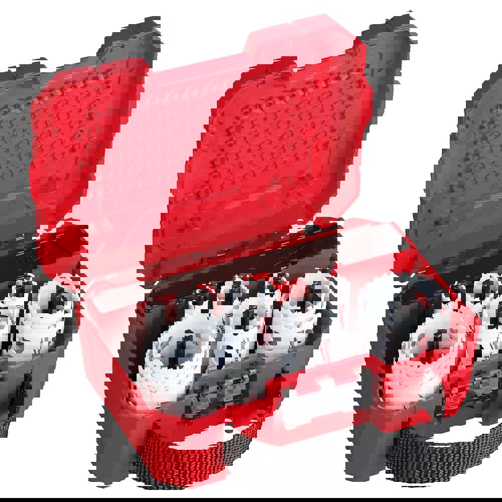 Utility Hole Saw Kit: 17 Pc, 3/4 to 2-1/2